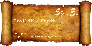 Szollár Ernő névjegykártya